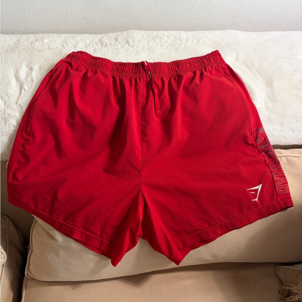 Gymshark Bold Red Workout Shorts - Picture 4 of 5